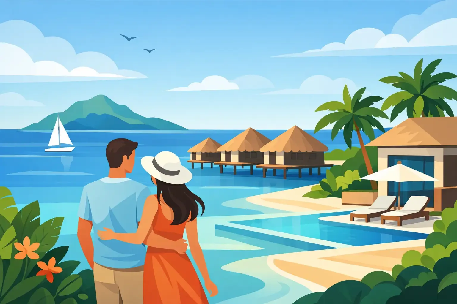 Bungalow en bord de plage à Nosy Be, cadre idéal pour un séjour en couple