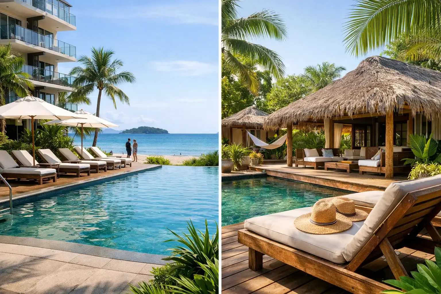 Bungalow et hôtel en bord de plage à Nosy Be, Madagascar