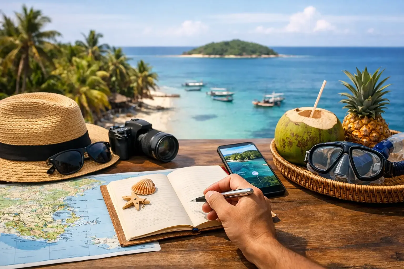 Voyageur préparant son séjour à Nosy Be