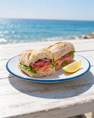 Panino al pesce affumicato